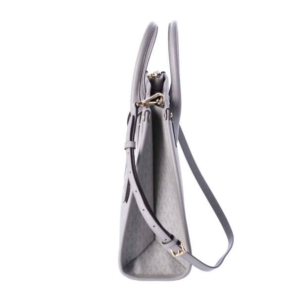Michael Kors Mirella East West Medium Tote: Luxurious Pearl Grey MK Signature - Image 4