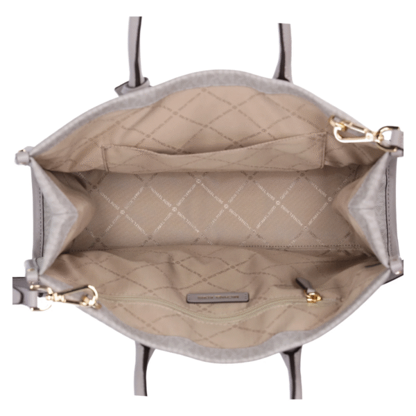 Michael Kors Mirella East West Medium Tote: Luxurious Pearl Grey MK Signature - Image 10