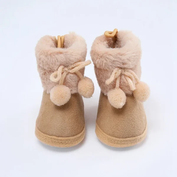 Winter Furry Snow Boots - Soft Sole First Walkers Shoes for Baby Girls 0-18 Months - Image 7