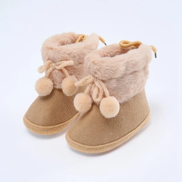 Winter Furry Snow Boots - Soft Sole First Walkers Shoes for Baby Girls 0-18 Months - Image 8