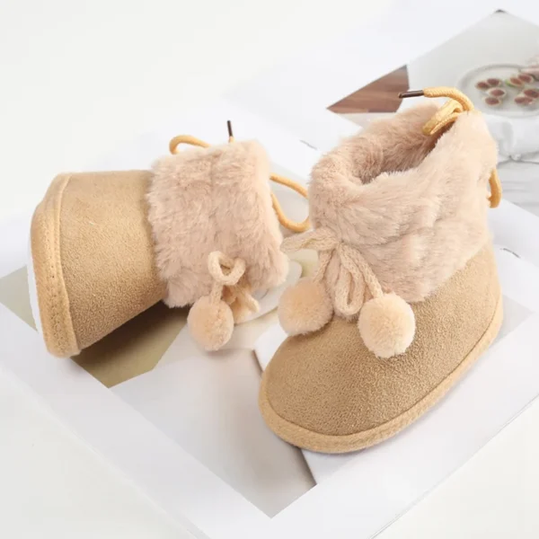 Winter Furry Snow Boots - Soft Sole First Walkers Shoes for Baby Girls 0-18 Months - Image 9