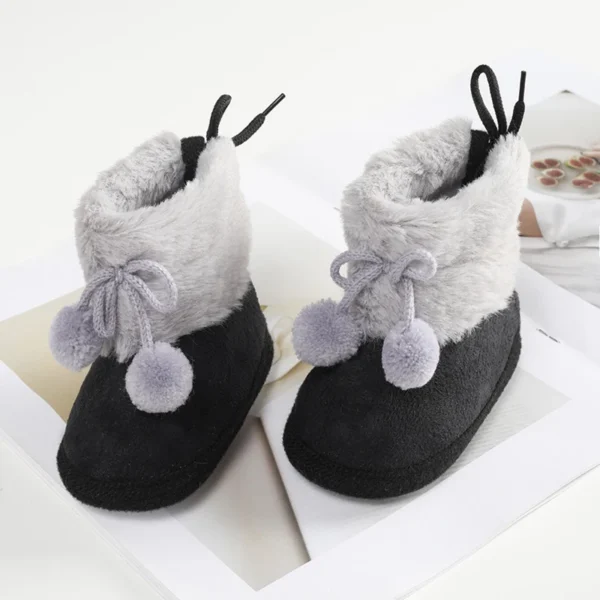 Winter Furry Snow Boots - Soft Sole First Walkers Shoes for Baby Girls 0-18 Months - Image 11