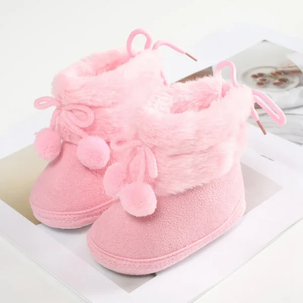 Winter Furry Snow Boots - Soft Sole First Walkers Shoes for Baby Girls 0-18 Months - Image 6