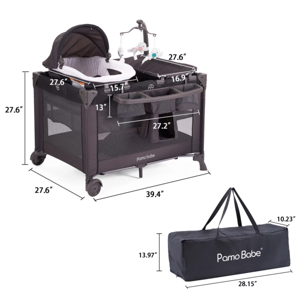 👶 All-in-One Nursery Center: Unisex Baby Playard with Bassinet & Changing Table, 0-36 Months 🌟 - Image 9