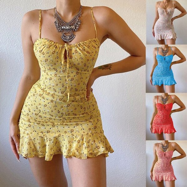 Sexy Women Fringe Hollow Out See through Bodycon Backless Mini Dress Club Party - Image 5